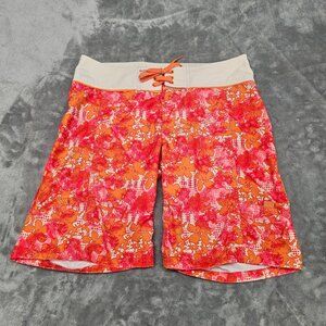 Oakley Board Shorts Womens size 10 orange floral graphic print beach surfer